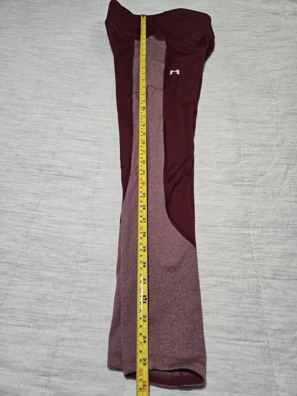 Under Armour Womens Burgundy and Heathered Maroon Leggings - Picture 7 of 9